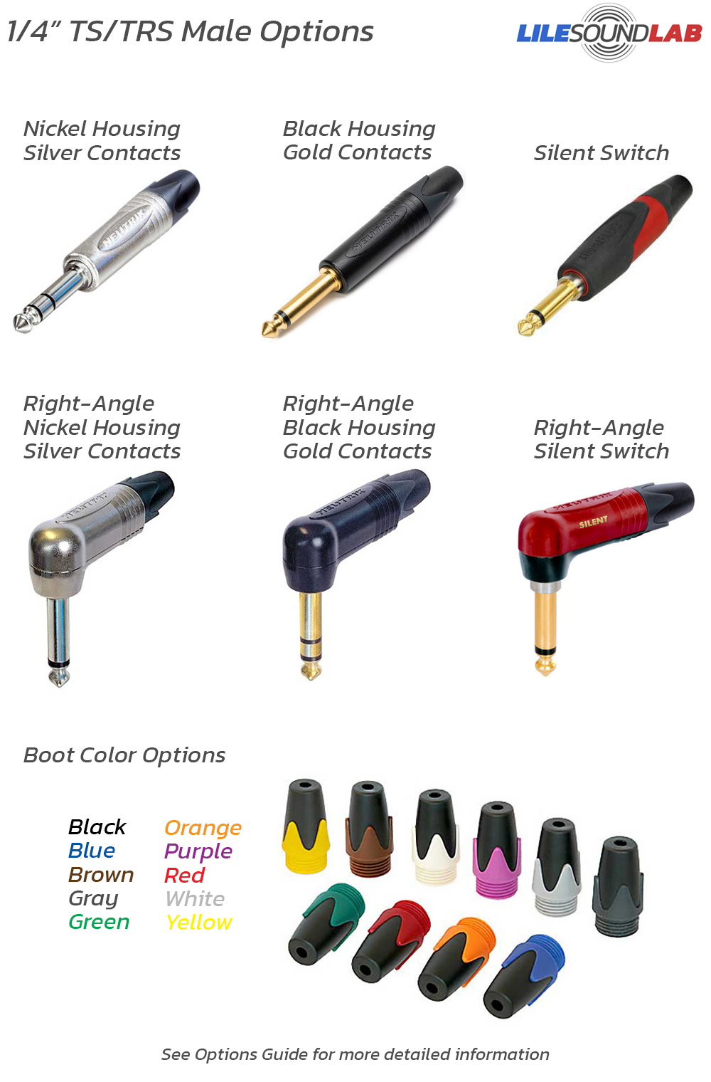 1/4" TS/TRS Male Options