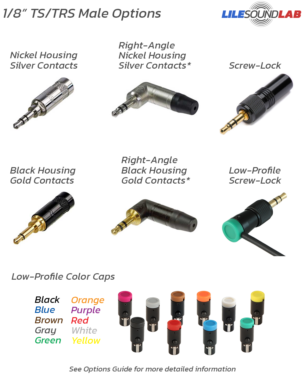 1/8" TS/TRS Male Options